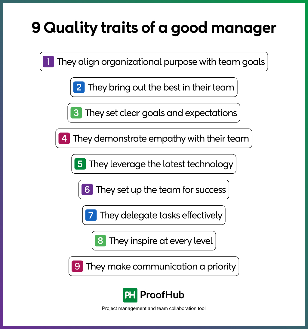 9 Quality traits of a good manager