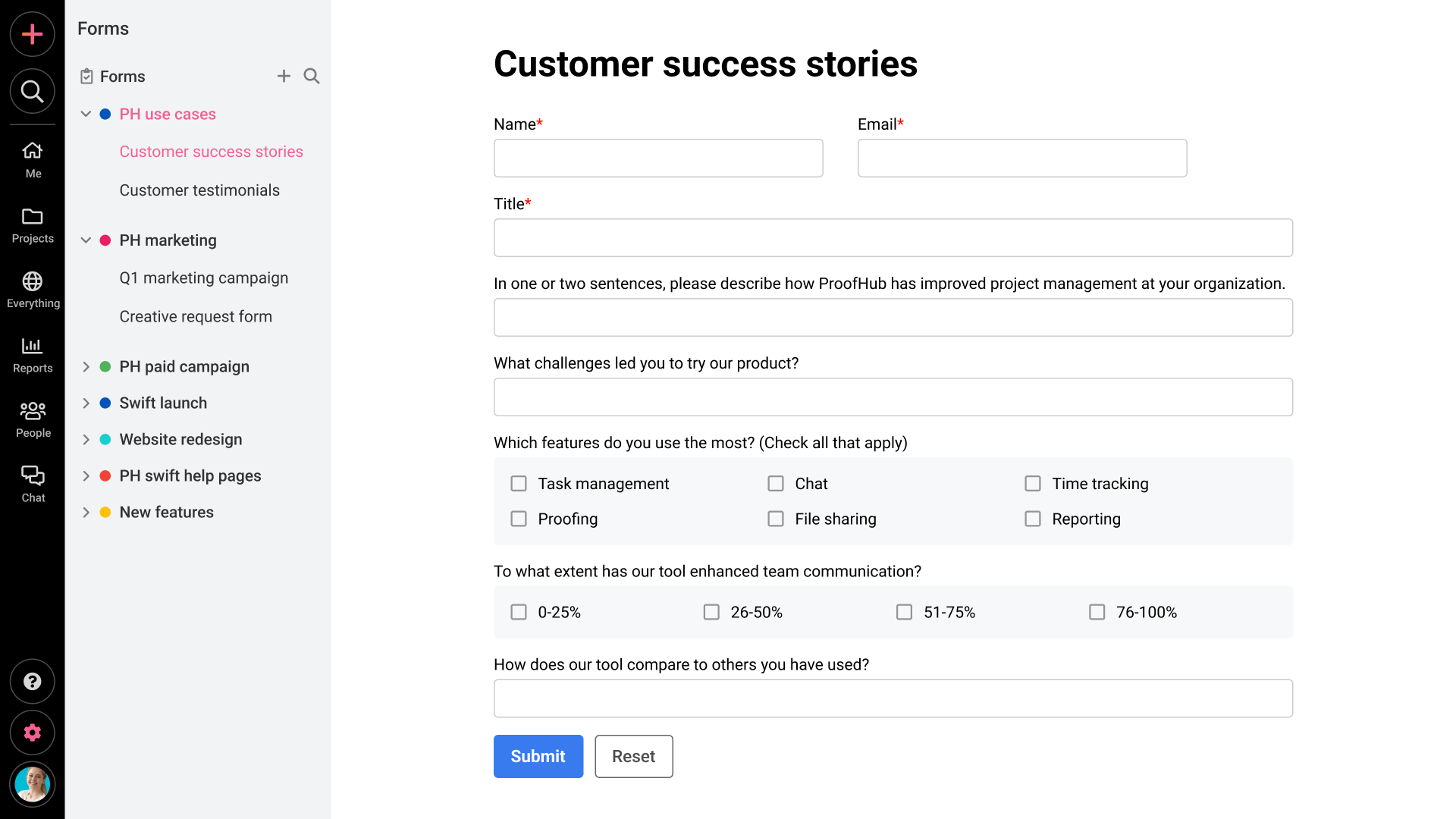 Request form